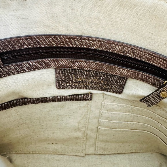 India Hicks Insider Stingray Gecko Brown Leather Clutch with Dustbag NEW - Picture 9 of 14